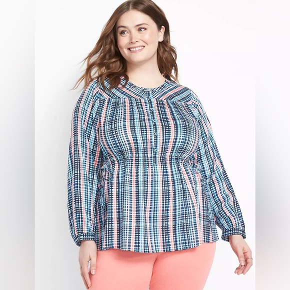Lane Bryant - No-Peek Button-Front Waist Detail Blouse - Picture 1 of 9